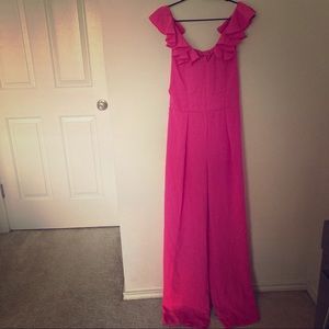Hot pink jumpsuit